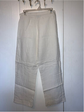 Women's Bryn Walker White Linen Wide Leg Pants M